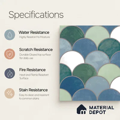 Moroccan Wall & Floor Tile TL 09108 138 1 ft x 1 ft Vitrified Carving Matte Finish - 9 mm | Suitable For Bathroom, Kitchen, Balcony | Please Expect a Slight Variation of Pattern