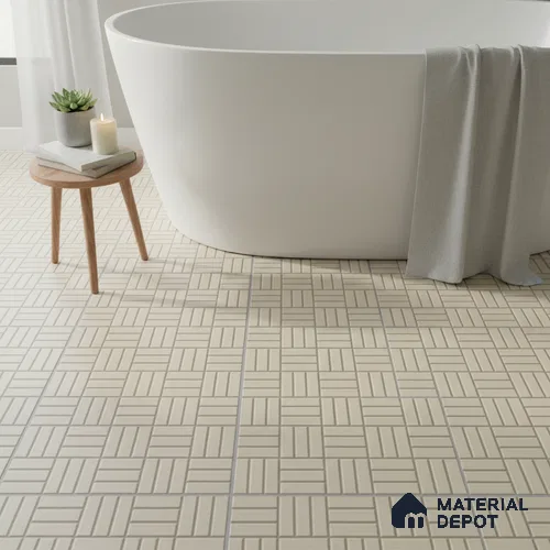 Patterned Look Floor Tile TL 09112 | Matte Finish 12 x 12 inch Vitrified Tile - 8 mm | Suitable For Kitchen, Bathroom, Bedroom & Office | Please Expect a Slight Variation of Pattern