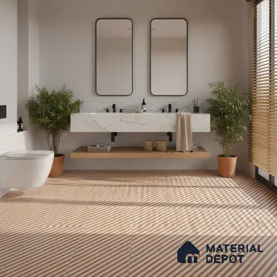 Patterned Look Floor Tile TL 09150 B | Matte Finish 12 x 12 inch Vitrified Tile - 8 mm | Suitable For Kitchen, Bathroom, Bedroom & Office | Please Expect a Slight Variation of Pattern