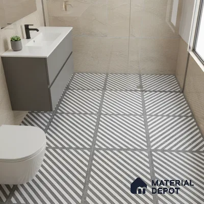 Stone Look Floor Tile TL 09150 | Matte Finish 12 x 12 inch Vitrified Tile - 8 mm | Suitable For Kitchen, Bathroom, Bedroom & Office | Please Expect a Slight Variation of Pattern