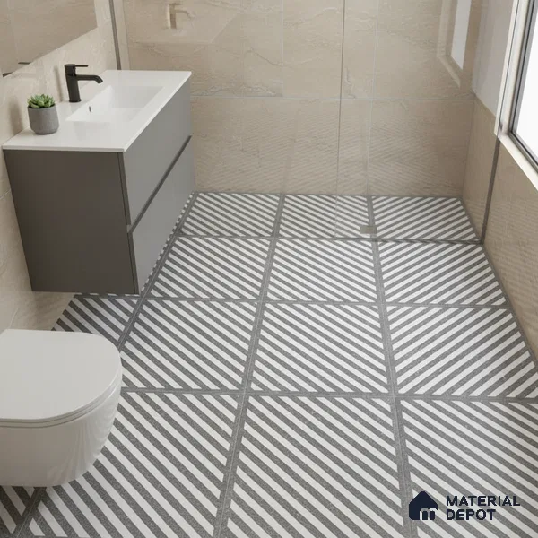 Stone Look Floor Tile TL 09150 | Matte Finish 12 x 12 inch Vitrified Tile - 8 mm | Suitable For Kitchen, Bathroom, Bedroom & Office | Please Expect a Slight Variation of Pattern