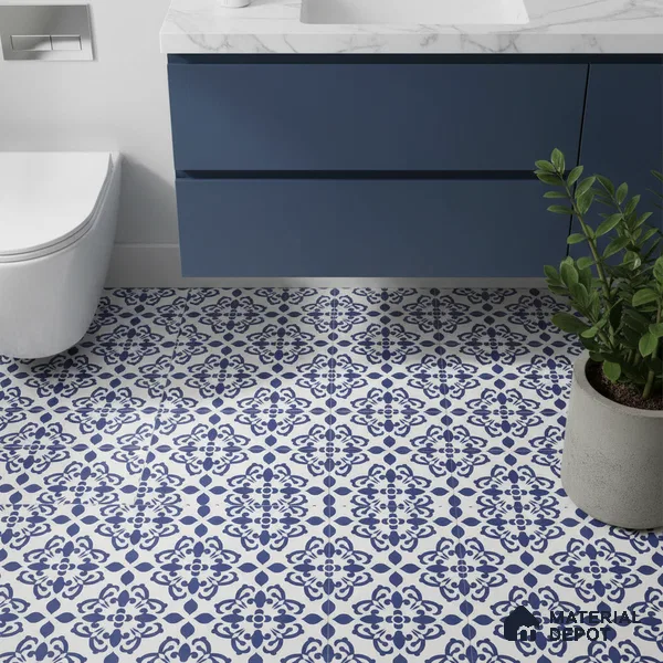 Patterned Look Wall & Floor Tile TL 09155 | Matte Finish 12 x 12 inch Ceramic Tile - 10 mm | Suitable For Kitchen, Bathroom, Bedroom & Office | Please Expect a Slight Variation of Pattern