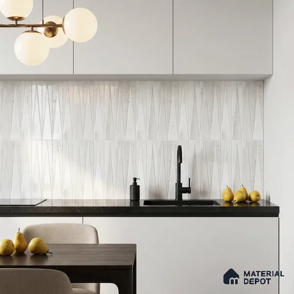 Faux Subway Look Wall Tile TL 09156 | Glossy Finish 12 x 12 inch Ceramic Tile - 10 mm | Suitable For Kitchen, Bathroom & Dining Area | Please Expect a Slight Variation of Pattern