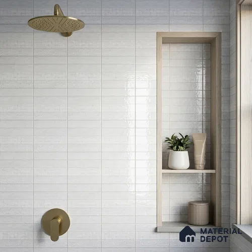 Faux Subway Look Wall Tile TL 09157 | Glossy Finish 12 x 12 inch Ceramic Tile - 10 mm | Suitable For Kitchen, Bathroom & Dining Area | Please Expect a Slight Variation of Pattern