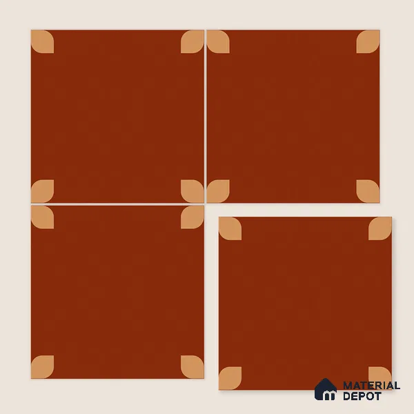 Moroccan Wall & Floor Tile TL 09165 B | Matte Finish 1 ft x 1 ft Ceramic Tile - 10 mm | Suitable For Bathroom, Kitchen, Balcony | Please Expect a Slight Variation of Pattern