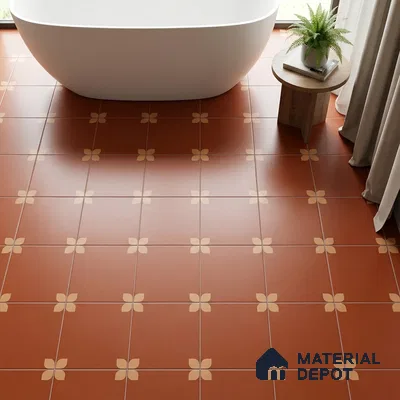 Moroccan Wall & Floor Tile TL 09165 B | Matte Finish 1 ft x 1 ft Ceramic Tile - 10 mm | Suitable For Bathroom, Kitchen, Balcony | Please Expect a Slight Variation of Pattern