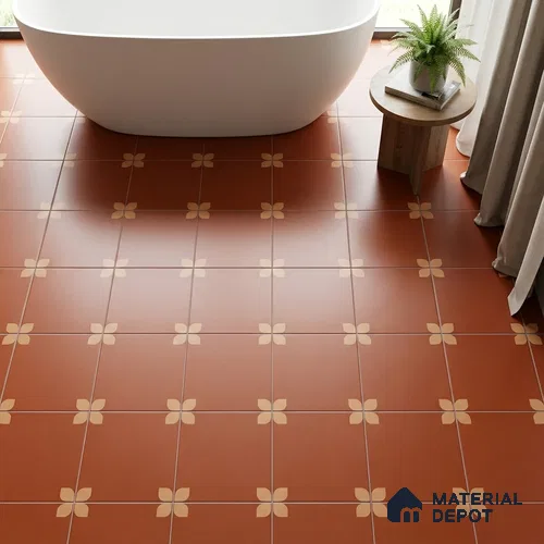 Moroccan Wall & Floor Tile TL 09165 B | Matte Finish 12 x 12 inch Ceramic Tile - 10 mm | Suitable For Kitchen, Bathroom, Bedroom & Office | Please Expect a Slight Variation of Pattern