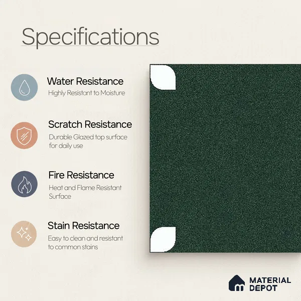 Moroccan Wall & Floor Tile TL 09165 C | Matte Finish 1 ft x 1 ft Ceramic Tile - 10 mm | Suitable For Bathroom, Kitchen, Balcony | Please Expect a Slight Variation of Pattern