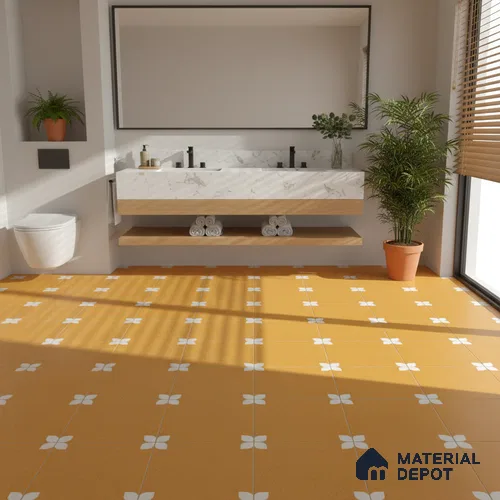 Moroccan Wall & Floor Tile TL 09165 D | Matte Finish 12 x 12 inch Ceramic Tile - 10 mm | Suitable For Kitchen, Bathroom, Bedroom & Office | Please Expect a Slight Variation of Pattern