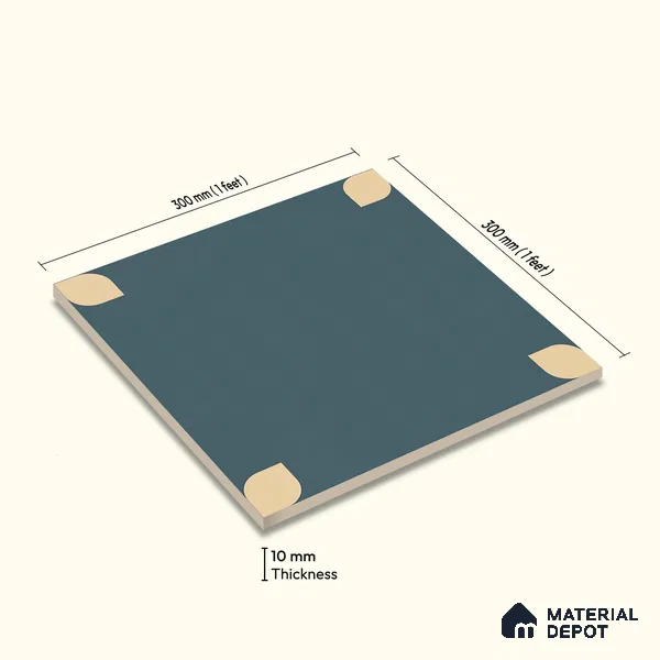 Moroccan Wall & Floor Tile TL 09165 | Matte Finish 1 ft x 1 ft Ceramic Tile - 10 mm | Suitable For Bathroom, Kitchen, Balcony | Please Expect a Slight Variation of Pattern