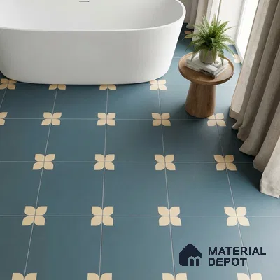 Moroccan Wall & Floor Tile TL 09165 | Matte Finish 1 ft x 1 ft Ceramic Tile - 10 mm | Suitable For Bathroom, Kitchen, Balcony | Please Expect a Slight Variation of Pattern