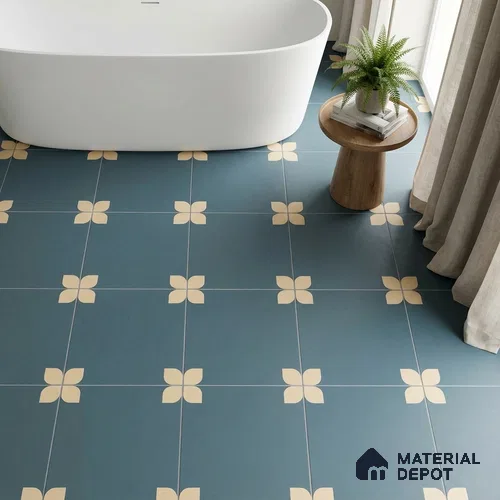Moroccan Wall & Floor Tile TL 09165 | Matte Finish 12 x 12 inch Ceramic Tile - 10 mm | Suitable For Kitchen, Bathroom, Bedroom & Office | Please Expect a Slight Variation of Pattern