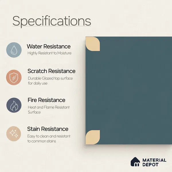 Moroccan Wall & Floor Tile TL 09165 | Matte Finish 1 ft x 1 ft Ceramic Tile - 10 mm | Suitable For Bathroom, Kitchen, Balcony | Please Expect a Slight Variation of Pattern