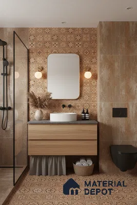 Moroccan Look Wall & Floor Tile TL 09166 | Matte Finish 12 x 12 inch Ceramic Tile - 10 mm | Suitable For Kitchen, Bathroom, Bedroom & Office | Please Expect a Slight Variation of Pattern