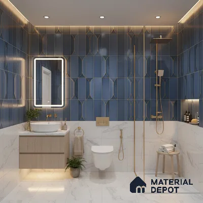 Faux Subway Look Wall Tile TL 09168 B | Glossy Finish 12 x 12 inch Ceramic Tile - 10 mm | Suitable For Kitchen, Bathroom & Dining Area | Please Expect a Slight Variation of Pattern