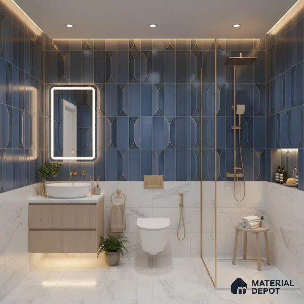 Faux Subway Look Wall Tile TL 09168 B | Glossy Finish 12 x 12 inch Ceramic Tile - 10 mm | Suitable For Kitchen, Bathroom & Dining Area | Please Expect a Slight Variation of Pattern