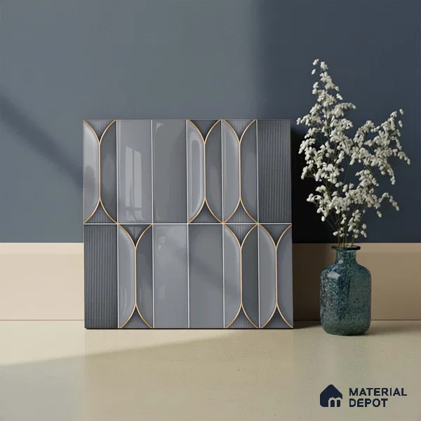 Faux Subway Look Wall Tile TL 09168 D | Glossy Finish 12 x 12 inch Ceramic Tile - 10 mm | Suitable For Kitchen, Bathroom & Dining Area | Please Expect a Slight Variation of Pattern
