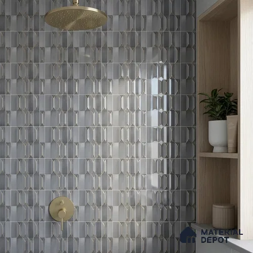Faux Subway Look Wall Tile TL 09168 D | Glossy Finish 12 x 12 inch Ceramic Tile - 10 mm | Suitable For Kitchen, Bathroom & Dining Area | Please Expect a Slight Variation of Pattern