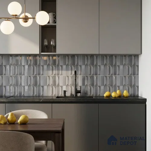 Faux Subway Look Wall Tile TL 09168 D | Glossy Finish 12 x 12 inch Ceramic Tile - 10 mm | Suitable For Kitchen, Bathroom & Dining Area | Please Expect a Slight Variation of Pattern