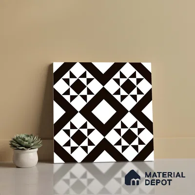 Patterned Look Wall & Floor Tile TL 09170 | Matte Finish 12 x 12 inch Ceramic Tile - 10 mm | Suitable For Kitchen, Bathroom, Bedroom & Office | Please Expect a Slight Variation of Pattern