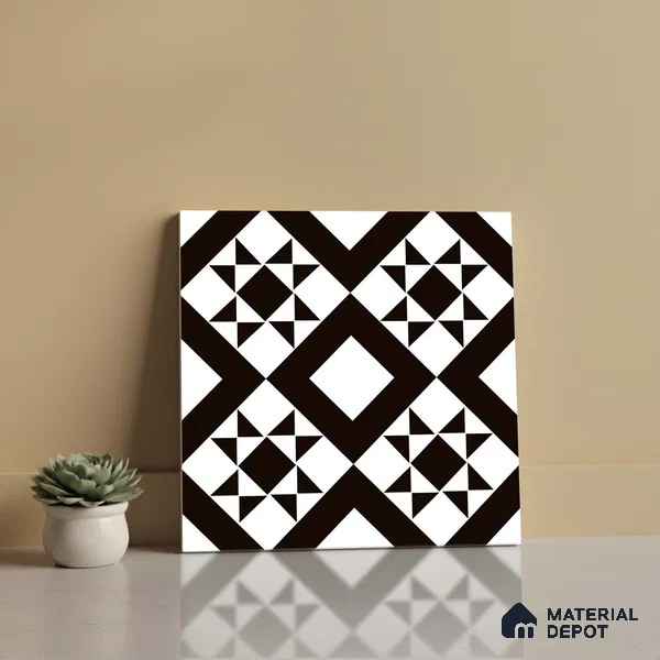 Patterned Look Wall & Floor Tile TL 09170 | Matte Finish 12 x 12 inch Ceramic Tile - 10 mm | Suitable For Kitchen, Bathroom, Bedroom & Office | Please Expect a Slight Variation of Pattern