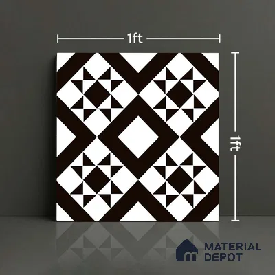 Patterned Look Wall & Floor Tile TL 09170 | Matte Finish 12 x 12 inch Ceramic Tile - 10 mm | Suitable For Kitchen, Bathroom, Bedroom & Office | Please Expect a Slight Variation of Pattern