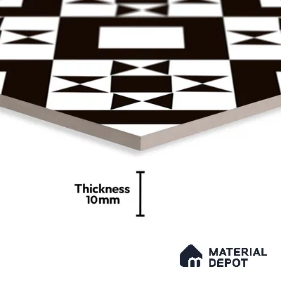Patterned Look Wall & Floor Tile TL 09170 | Matte Finish 12 x 12 inch Ceramic Tile - 10 mm | Suitable For Kitchen, Bathroom, Bedroom & Office | Please Expect a Slight Variation of Pattern