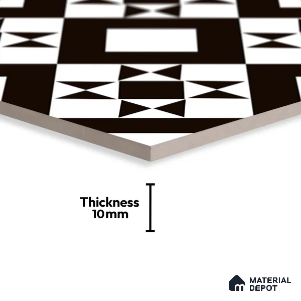 Patterned Look Wall & Floor Tile TL 09170 | Matte Finish 12 x 12 inch Ceramic Tile - 10 mm | Suitable For Kitchen, Bathroom, Bedroom & Office | Please Expect a Slight Variation of Pattern