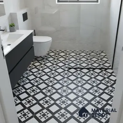 Patterned Look Wall & Floor Tile TL 09170 | Matte Finish 12 x 12 inch Ceramic Tile - 10 mm | Suitable For Kitchen, Bathroom, Bedroom & Office | Please Expect a Slight Variation of Pattern