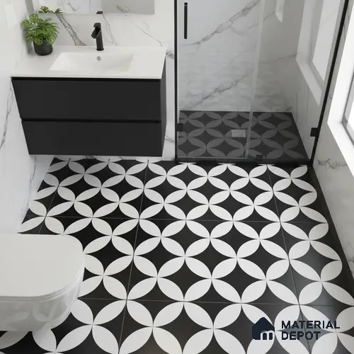 Patterned Look Wall & Floor Tile TL 09171 | Matte Finish 12 x 12 inch Ceramic Tile - 10 mm | Suitable For Kitchen, Bathroom, Bedroom & Office | Please Expect a Slight Variation of Pattern