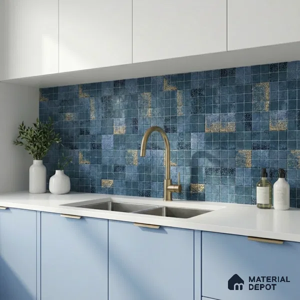 Mosaic Wall & Floor Tile TL 09173 C | Matte Finish 12 x 12 inch Ceramic Tile - 10 mm | Suitable For Kitchen, Bathroom, Bedroom & Office