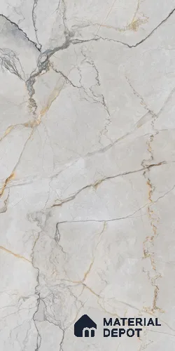 Marble Look Floor & Wall Tile TL 09185 Silvamen Bianco Gluv 4 ft x 2 ft Dazzle Finish Vitrified Tile - 9 mm | 5 Random Design | Suitable For Living Room, Bedroom, Dining Area