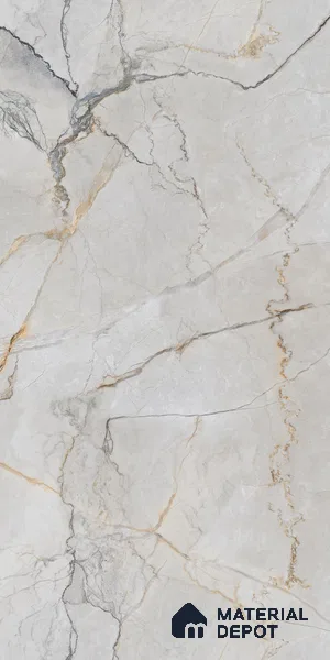 Marble Fior di Bosco Wall & Floor Tile TL 09185 Stone Grey 4 ft x 2 ft Matte Finish Vitrified Tile - 9 mm | 5 Random Designs | Suitable For Living Room, Bedroom, Kitchen