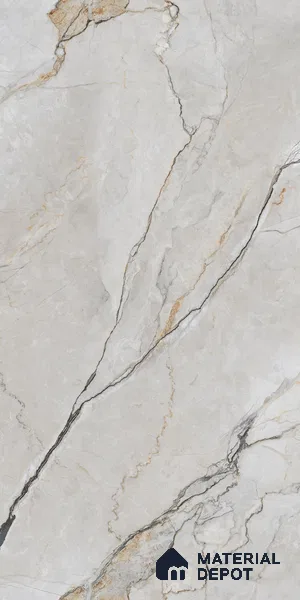 Marble Fior di Bosco Wall & Floor Tile TL 09185 Stone Grey 4 ft x 2 ft Matte Finish Vitrified Tile - 9 mm | 5 Random Designs | Suitable For Living Room, Bedroom, Kitchen