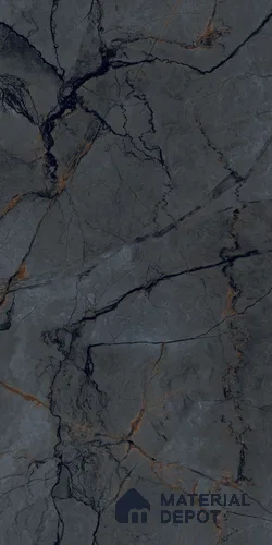 Marble Look Floor & Wall Tile TL 09191 Silvamen Dark Gluv 4 ft x 2 ft Dazzle Finish Vitrified Tile - 9 mm | 5 Random Design | Suitable For Living Room, Bedroom, Dining Area