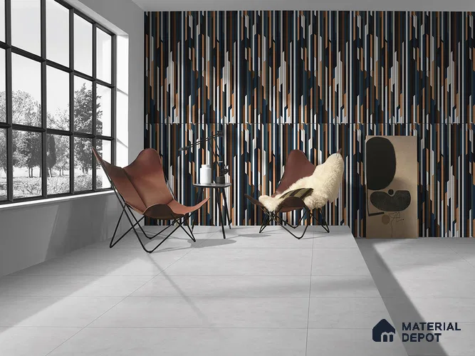 Patterned Wall Tile TL 09192 Oregon Flint 4 ft x 2 ft Dazzle Finish Vitrified Tile - 9 mm | 1 Random Design | Suitable For Living Room, Bedroom, Dining Area