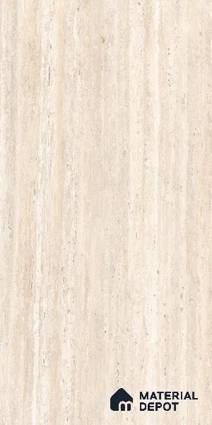 Marble Travertine Wall & Floor Tile TL 09207 Sand Beige 4 ft x 2 ft Matte Finish Vitrified Tile - 9 mm | 4 Random Designs | Suitable for Living Room, Dining, Feature / Accent Walls
