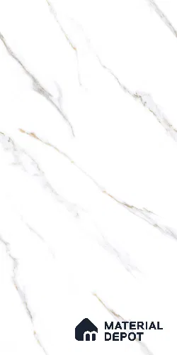 Marble Calacatta Wall & Floor Tile TL 09212 Off-White 4 ft x 2 ft Matte Finish Vitrified Tile - 9 mm | 8 Random Designs | Suitable For Living Room, Bedroom, Kitchen