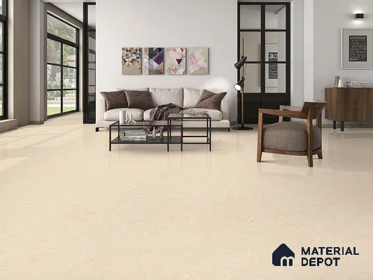 Marble Wall & Floor Tile TL 09226 B Cream 4 ft x 2 ft Glossy Finish Vitrified Tile - 9 mm | 3 Random Designs | Suitable For Living Room, Bedroom, Dining