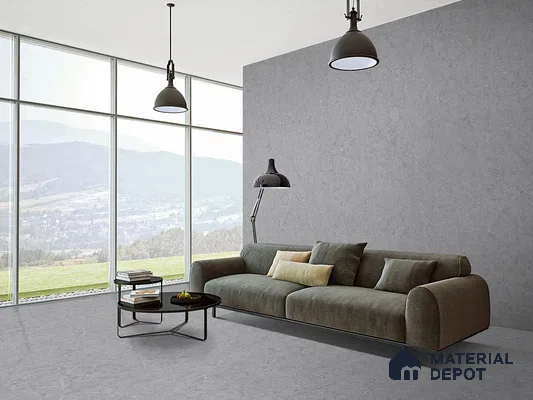 Marble Wall & Floor Tile TL 09229 Grey 4 ft x 2 ft Glossy Finish Vitrified Tile - 9 mm | 4 Random Designs | Suitable For Living Room, Bedroom, Dining