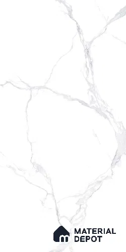 Marble Carrara Wall & Floor Tile TL 09233 Cool White 4 ft x 2 ft High Gloss Finish Vitrified Tile - 9 mm | 5 Random Designs | Suitable For Living Room, Bedroom, Dining