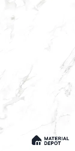 Marble Carrara Wall & Floor Tile TL 09242 Cool White 4 ft x 2 ft Satin Finish Vitrified Tile - 9 mm | 4 Random Designs | Suitable For Living Room, Bedroom, Kitchen