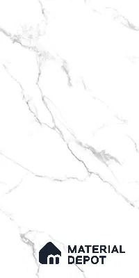 Marble Carrara Wall & Floor Tile TL 09252 Cool White 4 ft x 2 ft Matte Finish Vitrified Tile - 9 mm | 7 Random Designs | Suitable For Living Room, Bedroom, Kitchen