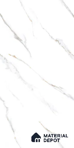 Marble Volakas Wall & Floor Tile TL 09253 Off-White 4 ft x 2 ft Matte Finish Vitrified Tile - 9 mm | 8 Random Designs | Suitable For Living Room, Bedroom, Kitchen