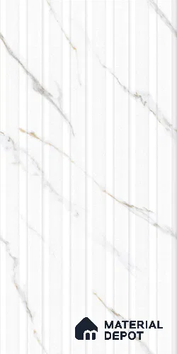 Punch Look Floor & Wall Tile TL 09258 Zion White Glit Wave 4 ft x 2 ft Fusion Finish Vitrified Tile - 9 mm | 8 Random Design | Suitable For Living Room, Bedroom, Dining Area