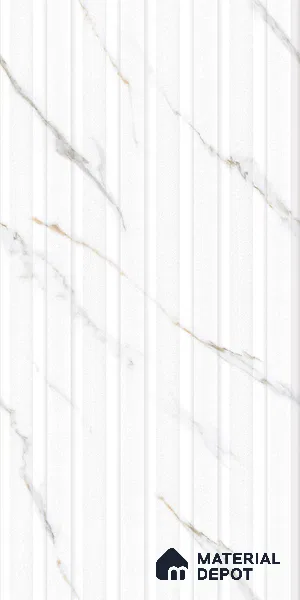 Punch Calacatta Wall & Floor Tile TL 09258 Off-White 4 ft x 2 ft Matte Finish Vitrified Tile - 9 mm | 8 Random Designs | Suitable for Living Room, Dining, Feature / Accent Walls