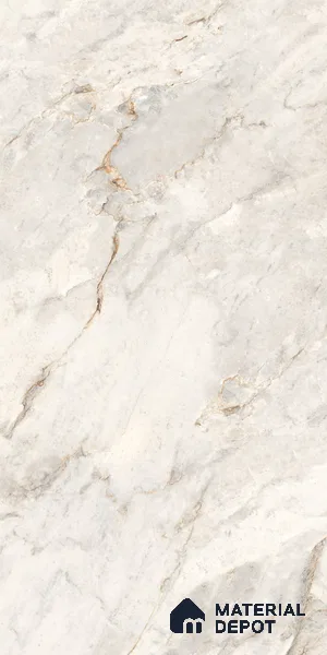 Marble Calacatta Wall & Floor Tile TL 09271 Light Grey 4 ft x 2 ft Matte Finish Vitrified Tile - 9 mm | 6 Random Designs | Suitable For Living Room, Bedroom, Kitchen