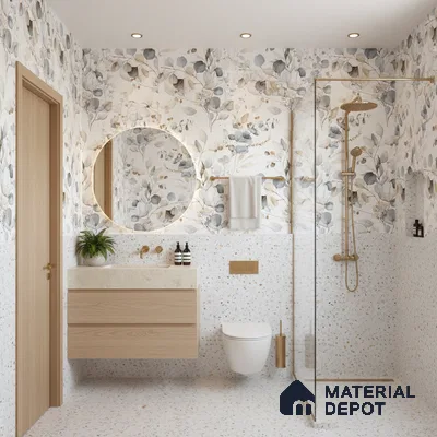 Floral Wall Tile TL 09272 Satuario Brasiliano Decore 4 ft x 2 ft Fusion Finish Vitrified Tile - 9 mm | 1 Random Design | Suitable for Bathroom, Accent/Feature Wall, Foyer