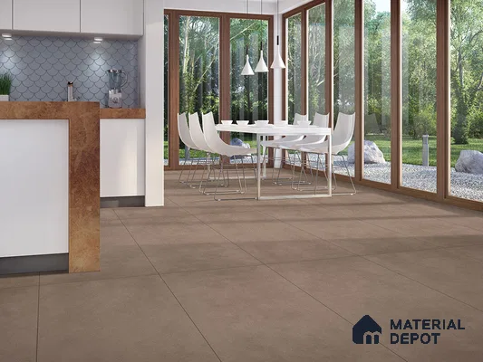 Cement Wall & Floor Tile TL 09288 Mocha Brown 4 ft x 2 ft Matte Finish Vitrified Tile - 9 mm | 3 Random Design | Suitable For Living Room, Hall, Bedroom