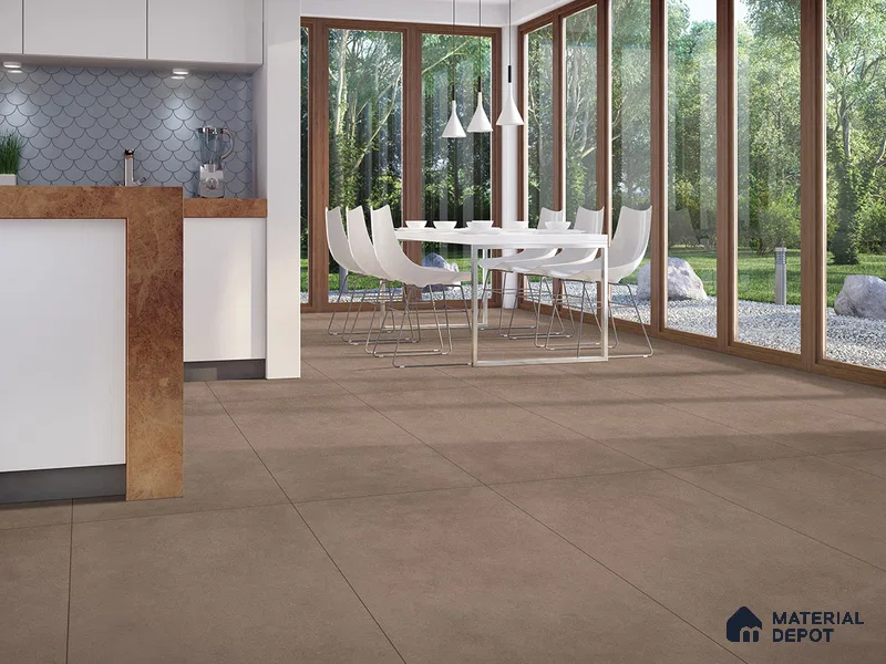 Cement Wall & Floor Tile TL 09288 Mocha Brown 4 ft x 2 ft Matte Finish Vitrified Tile - 9 mm | 3 Random Design | Suitable For Living Room, Hall, Bedroom